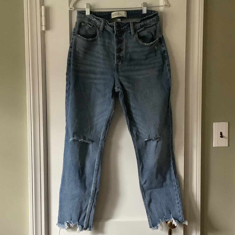 Abercrombie Distressed Mom Jeans Curve Love